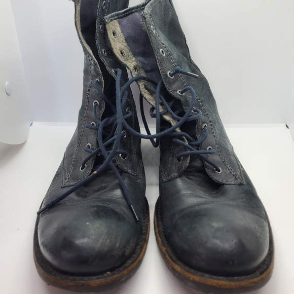 L.L. Bean Black Leather Combat Boots 11 - Picture 2 of 7